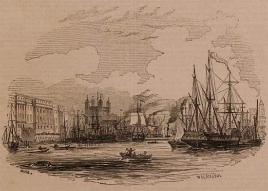 1842年7月伦敦港口与海关建筑图像(《伦敦新闻画报》)